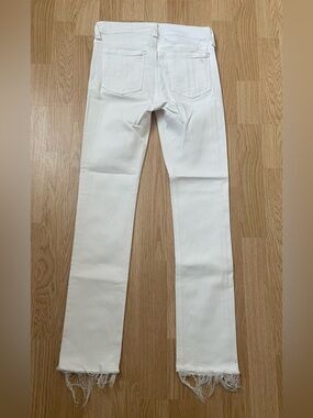 Rag & Bone sz 25 White Frayed Hem Straight Jeans